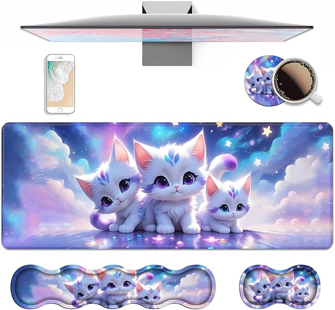 4 in 1 Ergonomic Keyboard Wrist Rest & Mouse Pad Wrist Rest Set, Large XXL by Unknown