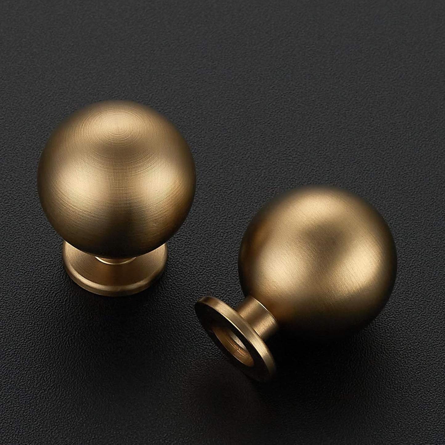 Champagne Bronze Cabinet Knobs 12 Pack Round Ball Drawer Knobs, 1" Diameter | Ball Knob Shape, Dresser Drawer Restyle, Easy Install, For Cabinets, Dressers, Cupboards, Wardrobes, Home Hardware Upgrade