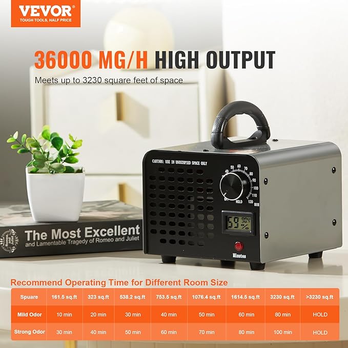 VEVOR Ozone Generator, 36000mg/h Ozone Machine, High Capacity - Image 2