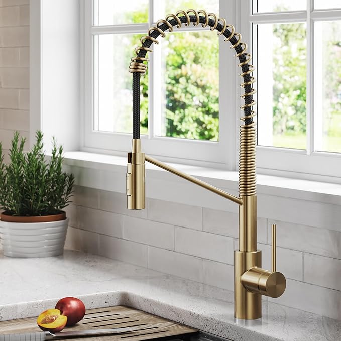 KRAUS Oletto Commercial Style Single Handle Pull Down Kitchen Faucet - Image 9