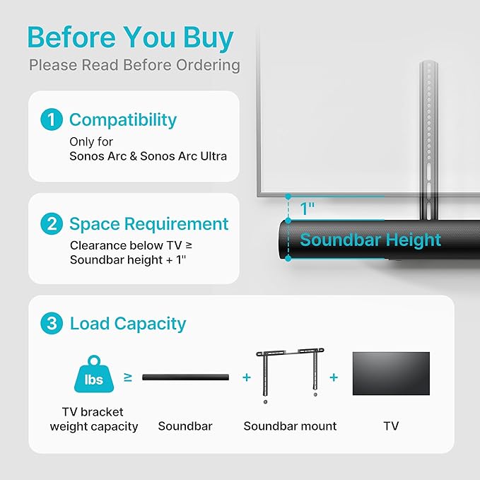 PEGZONE Soundbar TV Mount Compatible - Image 4