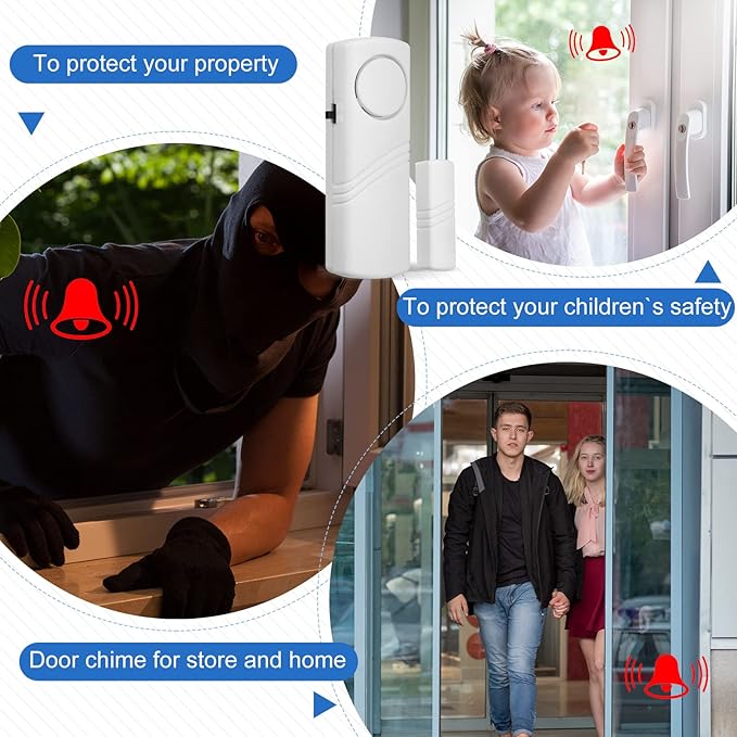 Xuhal 24 Pcs Door Window Alarm for Home Security Bulk Wireless Door Sensors - Image 6