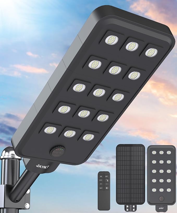 JAYNLT X-15000W Solar Street Lights Outdoor, Ultra-Large 6500K Commercial by JAYNLT