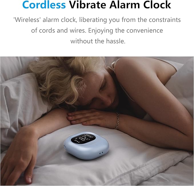 Vibrating Alarm Clock for Heavy Sleepers, Battery Operated Rechargeable Bed - Image 5