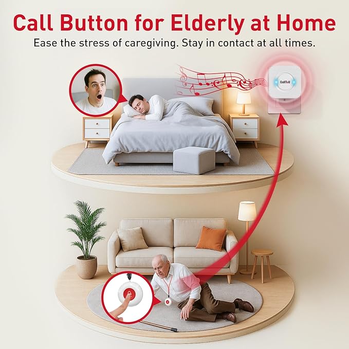 CallToU Caregiver Pager Wireless Call Button Smart Bell Alert System - Image 8