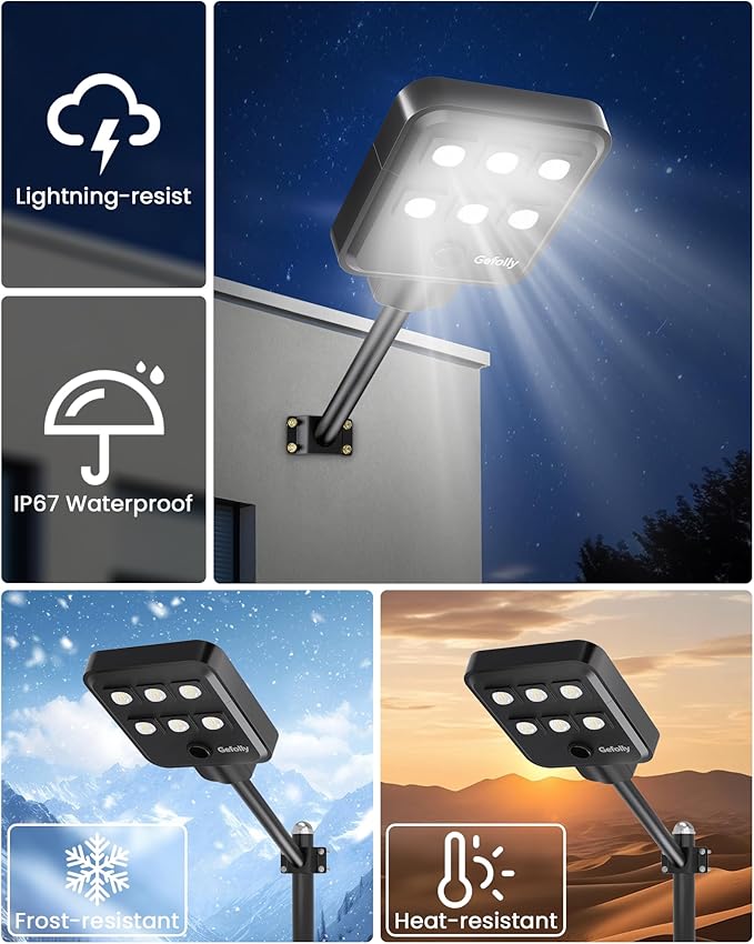Gefolly G-5000W Solar Street Light Outdoor, Wide Angle Commercial Parking Lot - Image 7