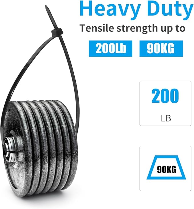 XINGO 26 inch White Zip Ties Heavy Duty 100 Pack, 200 lbs Ultra Strong Plastic - Image 7