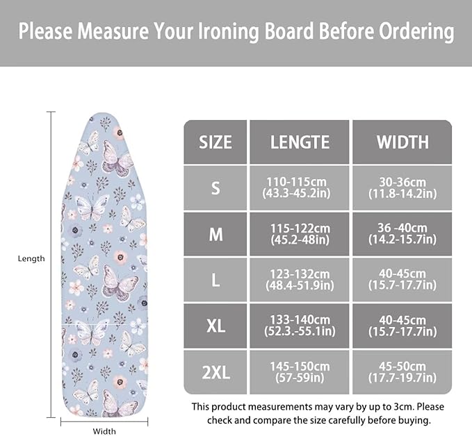 ZCFYGDX Butterfly Cherry Blossom Print Ironing Board Cover Decor - Image 5