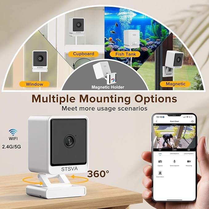 STSVA 3MP 2K Window Security Camera, 2.4G&5G WiFi Indoor Camera - Image 6