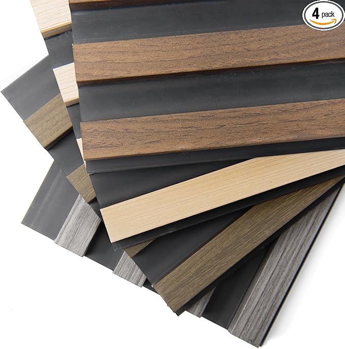Art3d 4-Pack 6 x 6 Inch WPC Wood Slat Wall Panel by Art3d