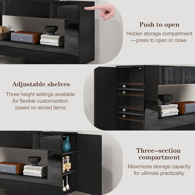 Vavkorkula High Gloss TV Stand for 55 Inch - Image 4