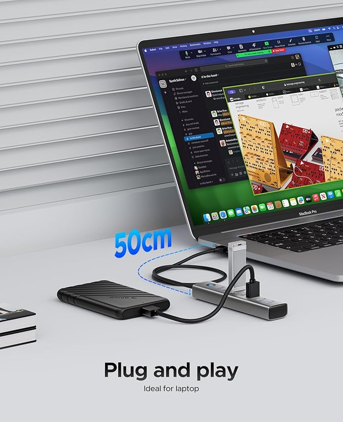 ORICO 7-Port USB 3.0 Hub, Aluminum USB Multiple Adapter, 5Gbps USB Extender USB - Image 5