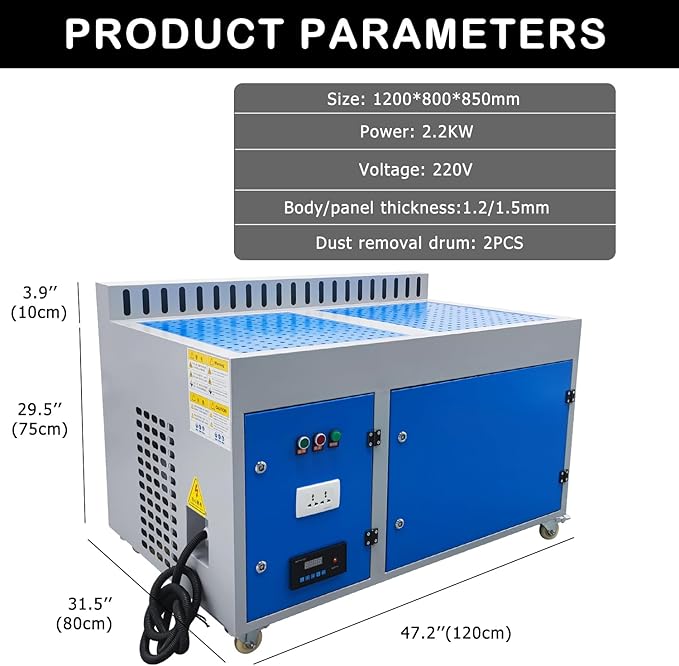 HayWHNKN Metal Working Downdraft Table Dust Collector Vacuum Welding - Image 2