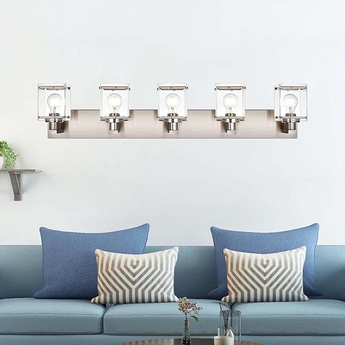 WINSHEN 5-Lights Brushed Nickel Bathroom Wall Light - Image 5