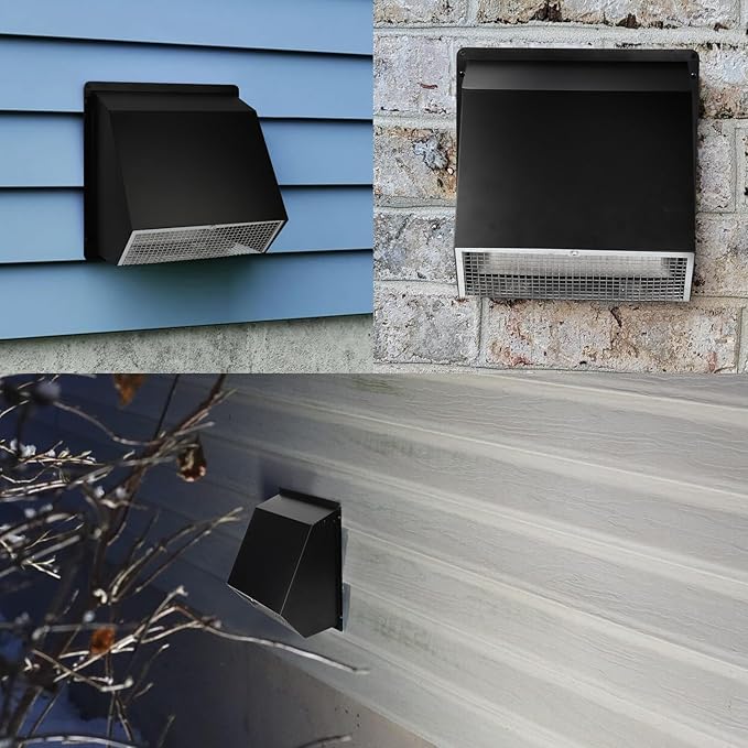 4 Inch Hooded Wall Vent with Screen and Damper, Outdoor Dryer Vent Cover - Image 8