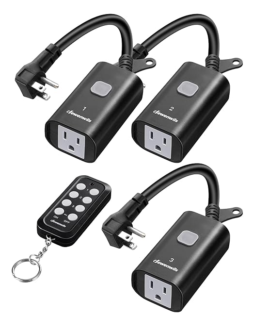 DEWENWILS Outdoor Remote Control Outlet, 15A Wireless Remote Control Switch by DEWENWILS