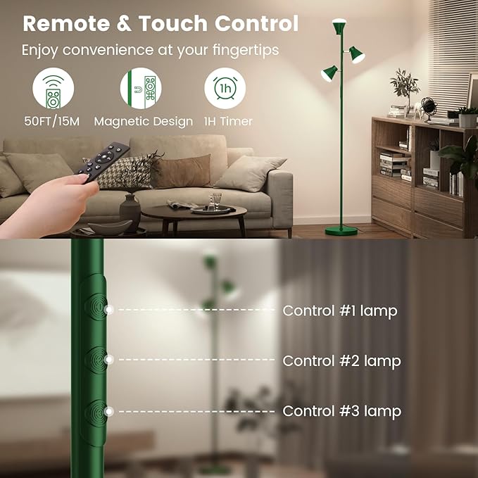 SIBRILLE 36W LED Tree Floor Lamp, Dimmable Tall Standing Lamp - Image 5