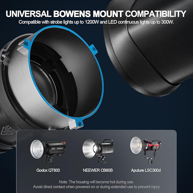 Alluneitter S-80 Bowens Mount Optical Conical Snoot Spotlight Kit. Adjustable - Image 4