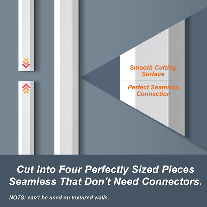 TV Cable Hider - 62.8in PVC Cord Hider Cable Management Wall, Paintable Cord - Image 3