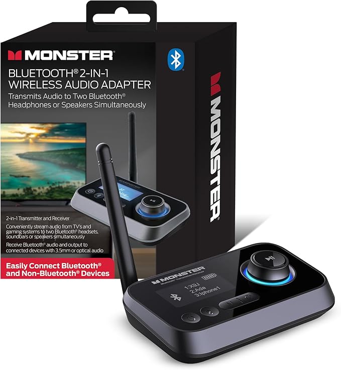 Monster Bluetooth Transmitter & Receiver, 2-in-1 Bluetooth Audio Adapter by XtremeDigitalLifestyleAccessories