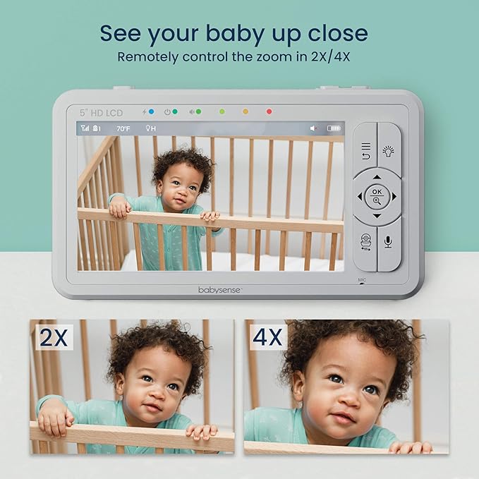 Babysense 5" HD Split-Screen Baby Monitor, Video Baby Monitor - Image 6