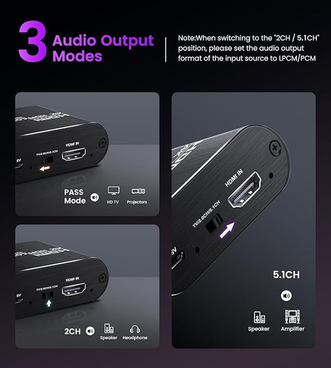 avedio Links HDMI ARC Audio Extractor Converter 4K@60Hz, HDMI to Optical - Image 7