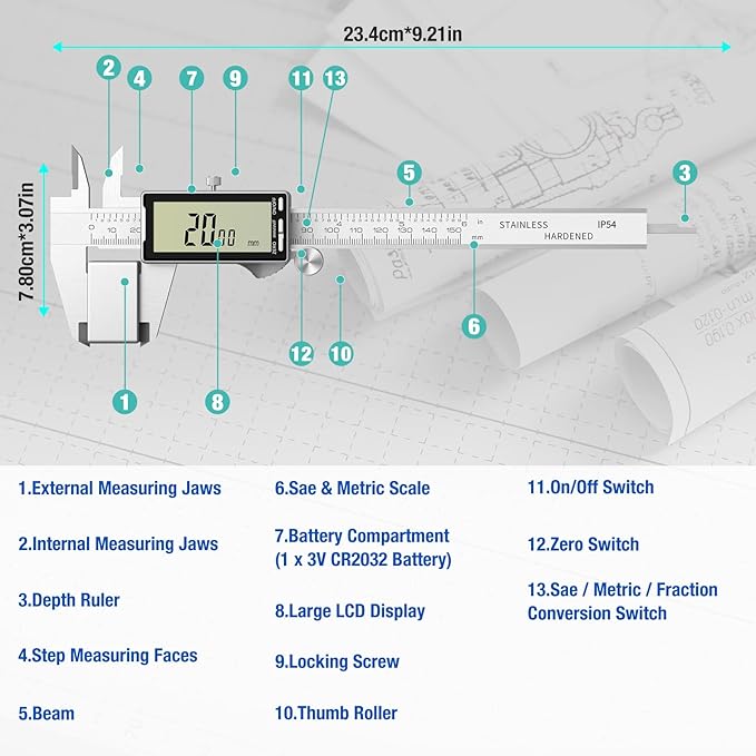 Raynesys Digital Caliper 6 Inch - Image 6