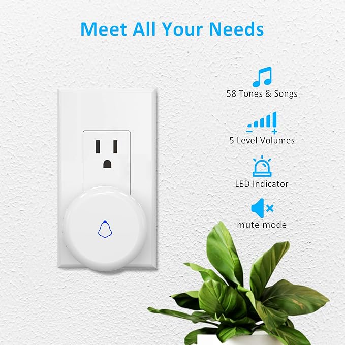 Wieless Door Bells Chimes, AMHEY Door Chime Doorbell - Image 3