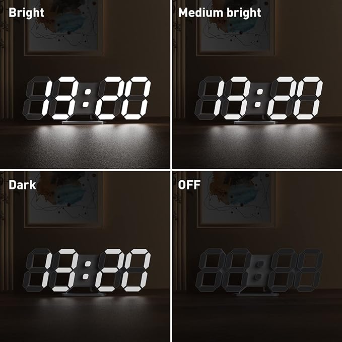 EDUP HOME 3D LED Digital Wall Clock/Desk Alarm Clock - Image 7