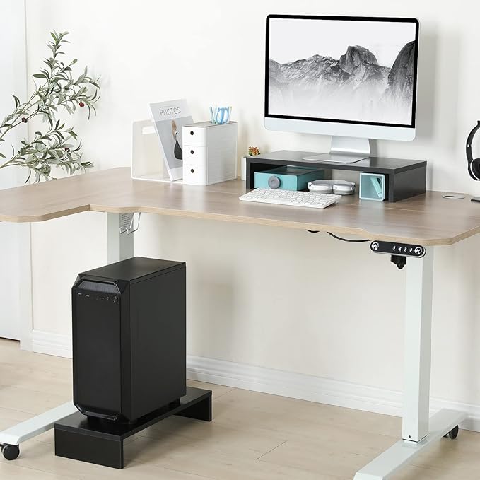 TEAMIX 2 Pack Monitor Stand Riser-20 inch, Keyboard Shelf Organizer Wood - Image 6