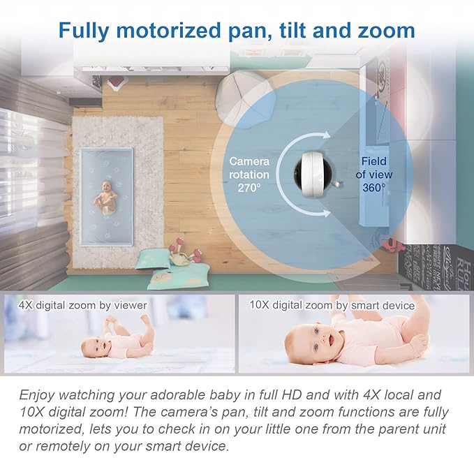 VTech RM7764-2HD Smart WiFi Baby Monitor - Image 4