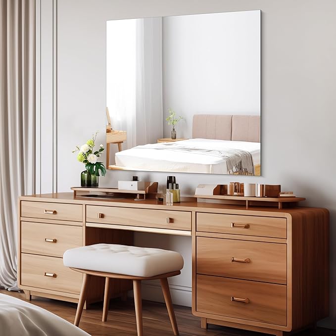 CILIBER Frameless Wall Mirror, 36x36 inch Square Bathroom Mirrors - Image 3