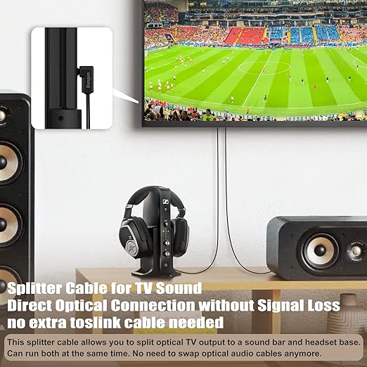 Bangun 90 Degree Optical Audio Splitter 1 in 2 Out Cable, Digital Toslink Fiber - Image 3