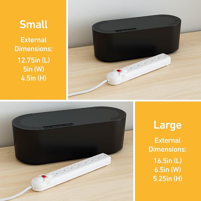 D-Line Cable Management Box, Power Strip Cover, Floor Outlet Hider, Desk Cord - Image 4