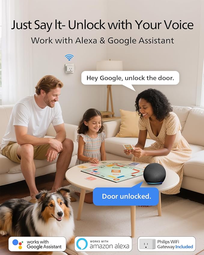 Philips WiFi Smart Lock with Handle, Fingerprint Keyless Entry Door Lock with - Image 3