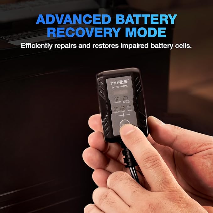 Type S 1A Smart Battery Charger & Maintainer, 6V & 12V Fully Automatic Trickle - Image 5
