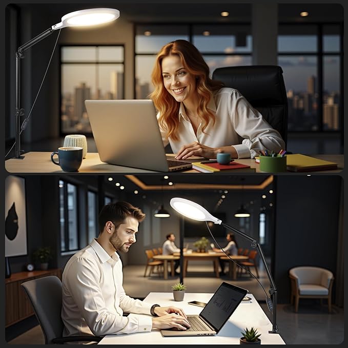 Desk Ring Light, 360°Rotate & Flexible Height Full-Screen Overhead Ringlight - Image 7