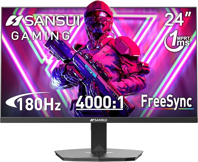 SANSUI 24 Inch Gaming Monitor 200Hz 180Hz 1Ms FreeSync HDR 110% sRGB FHD 1080P by SANSUI