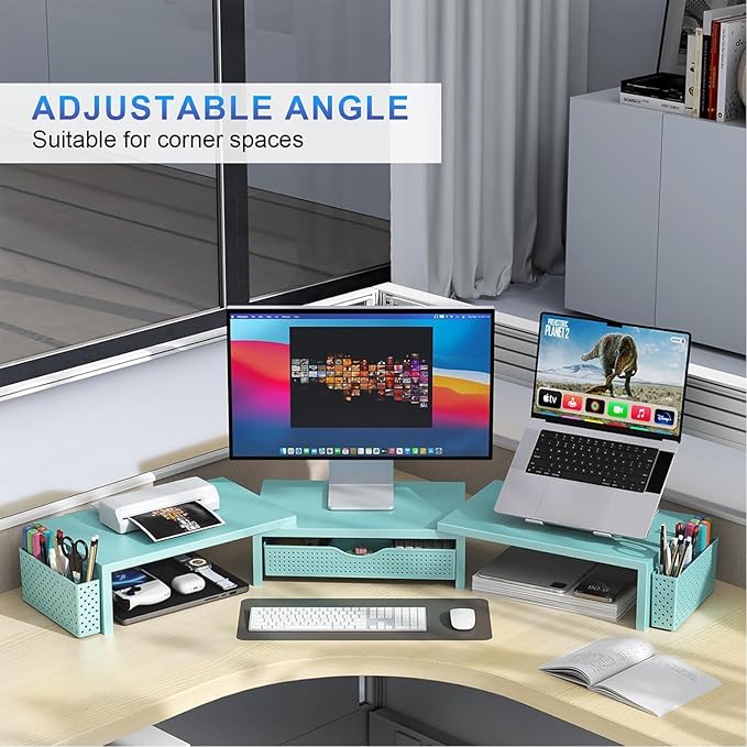 gianotter Dual Monitor Stand Riser, Desk Organizer - Image 3