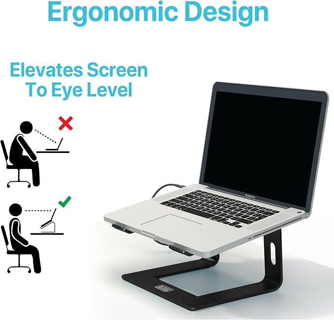BLACK+DECKER Laptop Stand for Computer Desk, Ergonomic Laptop Stand for Desk - Image 3