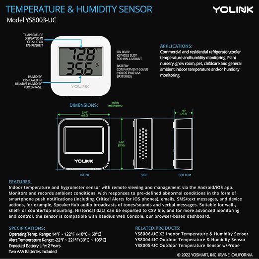 YoLink Smart Wireless Temperature & Humidity Sensor, Wide Temp Range - Image 9