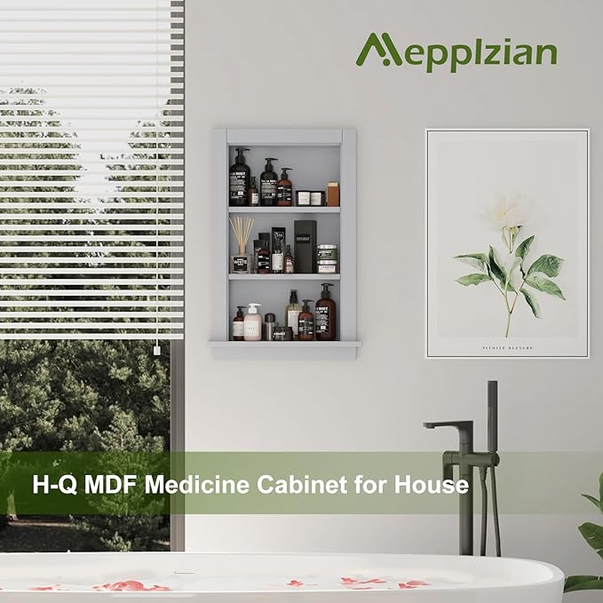 Recessed Medicine Cabinet, in Wall Shower Niche, 14x24 Bathroom Cabinet - Image 9