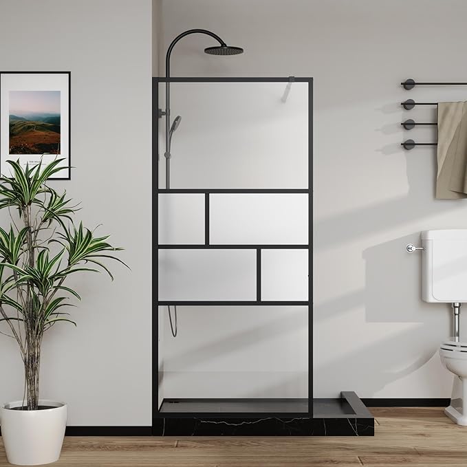 Goodyo 34” X 72” Shower Door Tempered Glass Framed Shower Screen Panel by Goodyo
