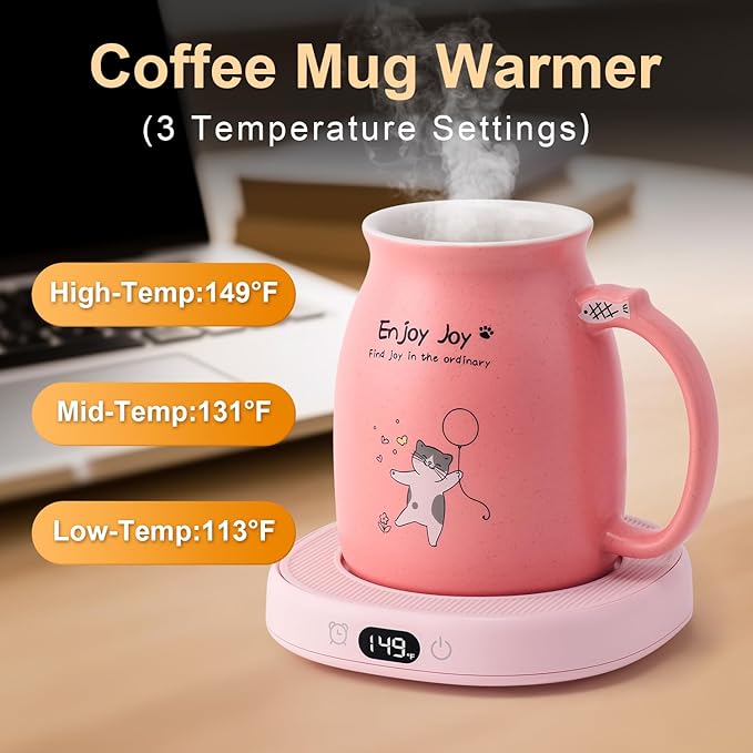 Bsigo Cute Cat Mug Set with Electric Smart Mug Warmer - Image 2