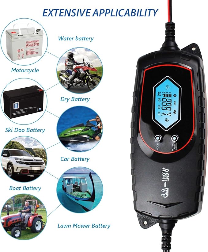 GOOSUO Car Trickle Battery Charger, Battery Maintainer Automatic, 6V 12V Fully - Image 2
