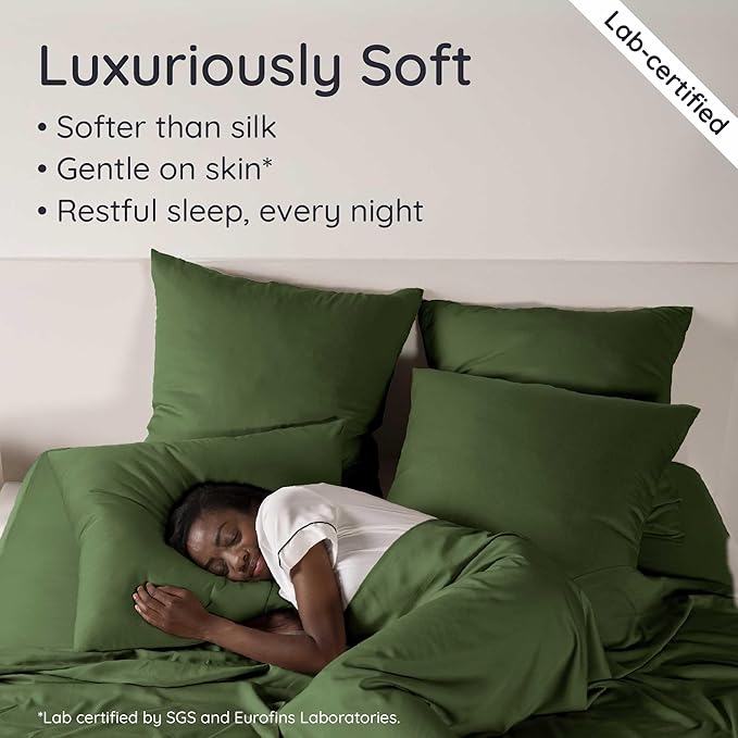 Bambaw 100% Viscose Derived from Bamboo Queen Sheet Set 6 Piece, Queen Size - Image 4