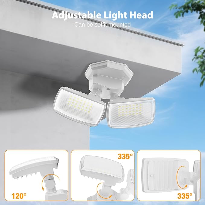 Onforu 3200LM Flood Lights Outdoor, 32W 6500K LED Security Light Manual Switch - Image 5