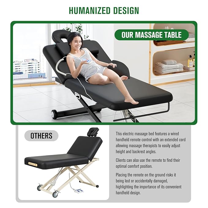 Electric Massage Table, Electric Lift Motor Height adjustable and Manual - Image 3