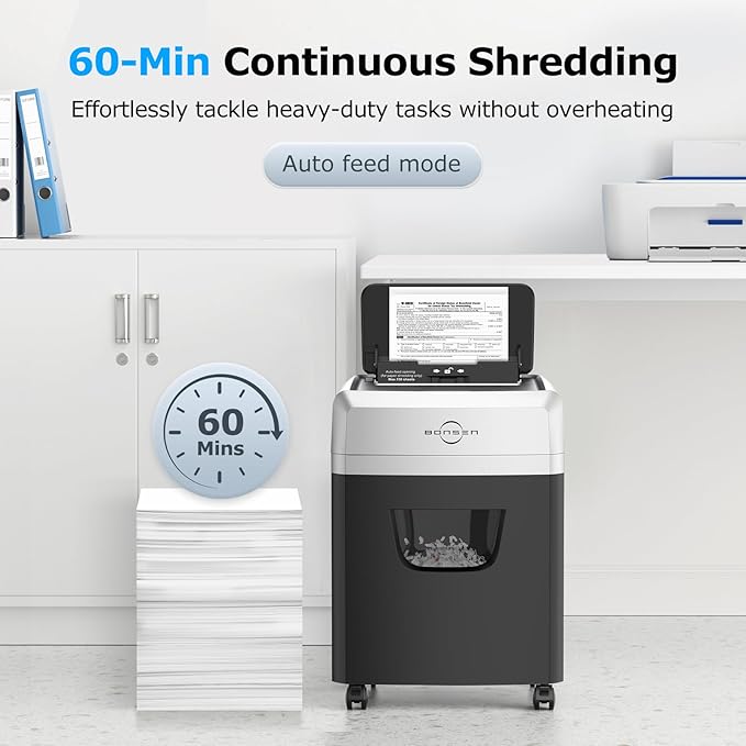 BONSEN 150-Sheet Autofeed Paper Shredder - Image 5