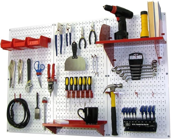 Wall Control Pegboard Organizer 4 ft. Metal Pegboard Standard Tool Storage Kit by Wall+Control